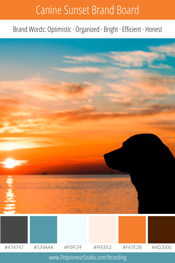 Canine Sunset Brand Board
