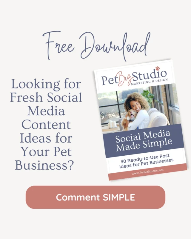 🐾 JUST LAUNCHED: "30 Ready-to-Use Social Media Post Ideas for Pet Businesses" 🐾

Staring at a blank screen trying to figure out what to post for your pet business? You're not alone!

After 10 years in the pet industry and another decade in marketing, I've created the guide I wish I'd had when starting out - packed with proven social media ideas that actually work for dog walkers, groomers, trainers and pet sitters.

Inside you'll find:

✅ 30 content ideas specifically for pet businesses
✅ Real examples that get engagement
✅ Time-saving templates
✅ Caption frameworks that connect with pet parents

"With these ideas, I've cut my social media planning time in half!" - Sarah, Dog Trainer

Say goodbye to social media stress and hello to consistent, engaging content that attracts your dream clients!

Comment SIMPLE below and I'll DM you the free guide!